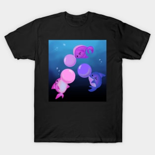 Little Sharks Blowing Bubbles T-Shirt